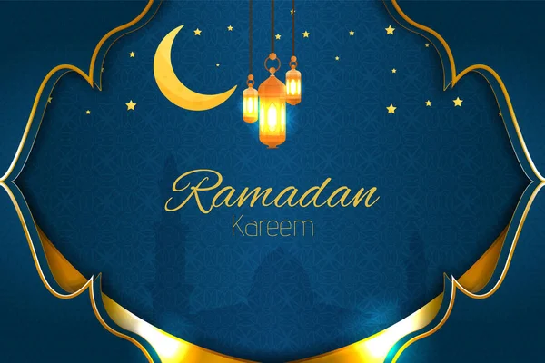 Ramadan Kareem Tło Islamskie — Wektor stockowy
