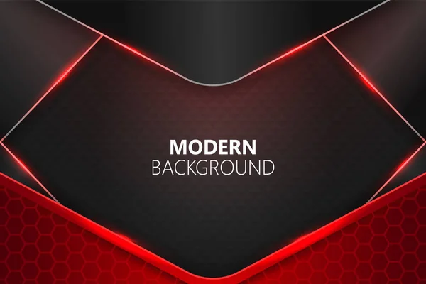 Moderner Schwarzer Und Roter Hintergrund Mit Element — Stockvektor