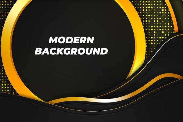 Moderner Hintergrund Schwarz Und Gold Mit Elementen — Stockvektor