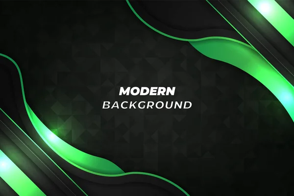 Moderner Hintergrund Schwarz Und Grün Mit Element — Stockvektor