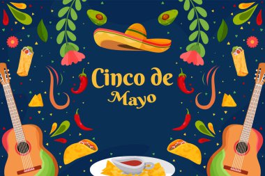 Düz Cinco De Mayo Meksika tatili geçmişi ve nachos