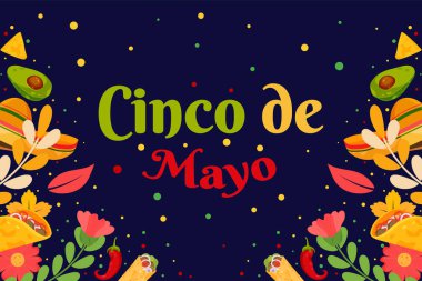 Düz Cinco De Mayo Meksika 'da partikül elementli tatil geçmişi