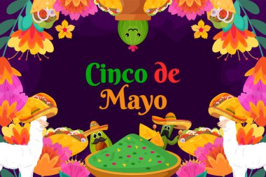 Düz Cinco De Mayo Meksika festivali kutlama geçmişi