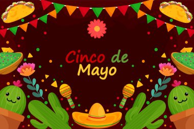 Cinco De Mayo partikül elementi ile geçmiş kutlamaları