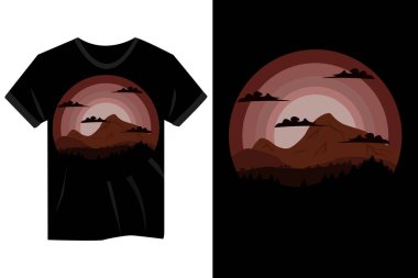 Peyzaj retro tasarımı model kahverengi