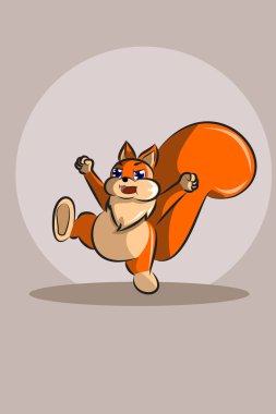 Sevimli kızgın sincaplar karakter tasarımı çizimleri