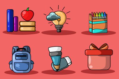 Mutlu tasarım illüstrasyonlu şirin ikon dünyası çocuk günü