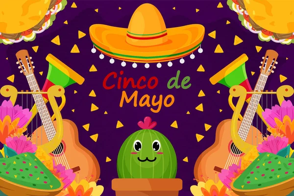 Фестиваль Flat Cinco Mayo — стоковый вектор