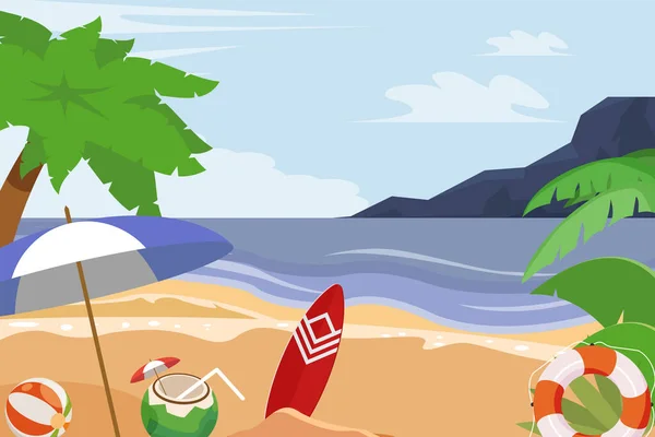 Summer Landscape Elements Background — Stock Vector