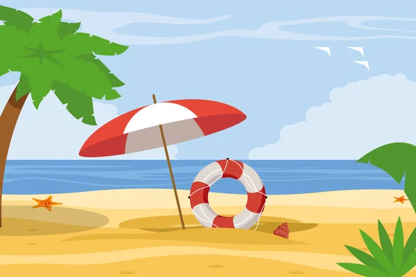 Letnie Elementy Plaży Tło — Wektor stockowy