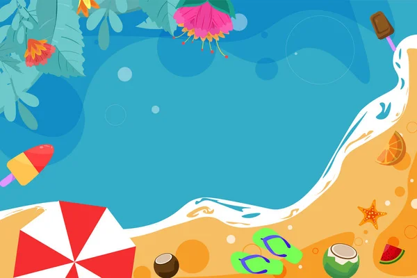 Sommer Strand Elemente Hintergrund — Stockvektor