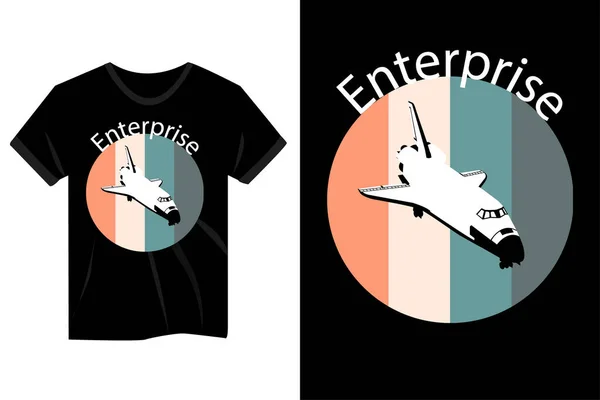 企业航天飞机老式T恤衫设计 — 图库矢量图片