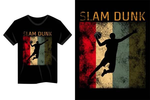 Slam Dunk Basketballer Vintage Shirt Design — Stockvektor