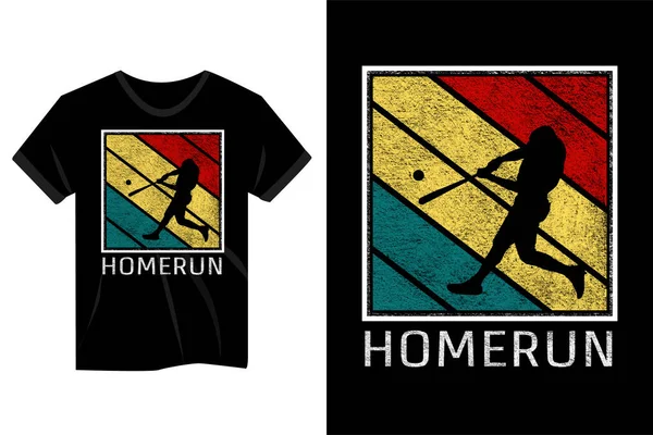 Home Run Baseball Vintage Shirt Design — Stockvektor