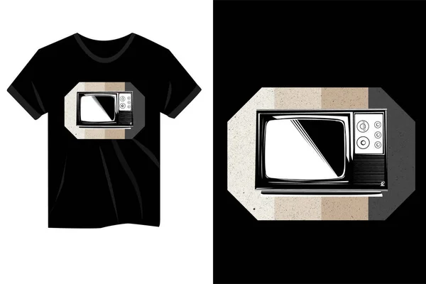 Vieille Télévision Vintage Shirt Design — Image vectorielle