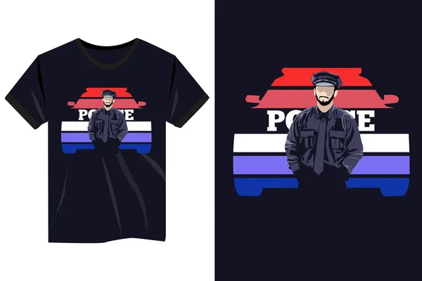 Diende Juiste Politie Afdeling Shirt — Stockvector