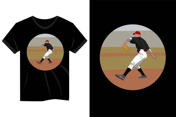 Baseball Pitcher Shirt Design — Stockvektor