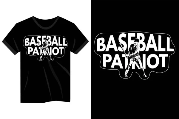 棒球爱国者老式T恤的设计 — 图库矢量图片
