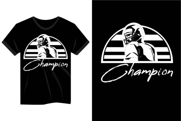 Champion Football Speler Vintage Shirt Ontwerp — Stockvector