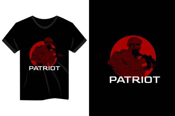 Patriot Soldat Mit Waffenattrappe — Stockvektor