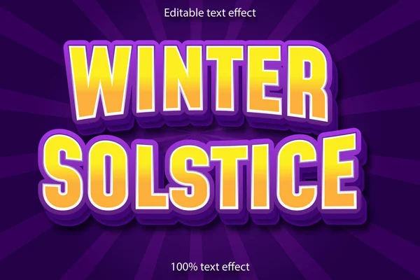 Vinter Solstånd Redigerbar Text Effekt Tecknad Stil — Stock vektor