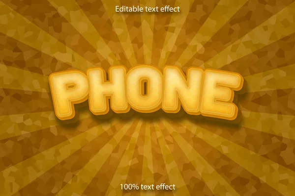 Telefoon Bewerkbare Tekst Effect Cartoon Stijl — Stockvector