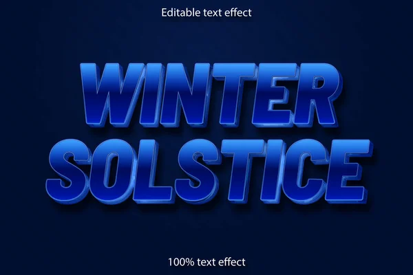 Winter Zonnewende Bewerkbare Tekst Effect Retro Stijl — Stockvector