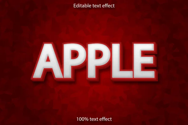 Apple Bewerkbare Tekst Effect Cartoon Stijl — Stockvector