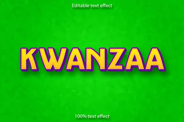 Kwanzaa Bewerkbare Tekst Effect Cartoon Stijl — Stockvector