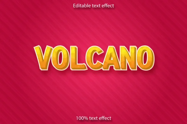 Vulkaan Bewerkbare Tekst Effect Cartoon Stijl — Stockvector