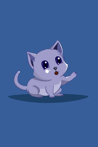 Cute Cat Animal Character Design Illustration — Stock Vector