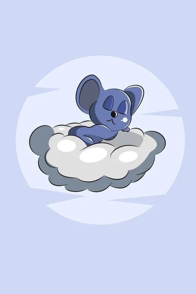 可爱的动物小老鼠睡眠特征设计说明 — 图库矢量图片