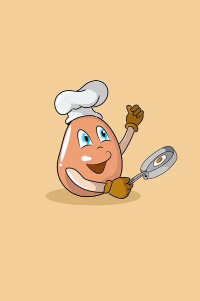 Bonitos Huevos Dibujos Animados Con Ilustración Diseño Personaje Cocina — Vector de stock