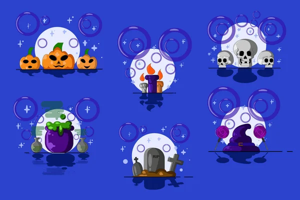 Lindo Halloween Dibujos Animados Con Ilustración Diseño Icono — Vector de stock