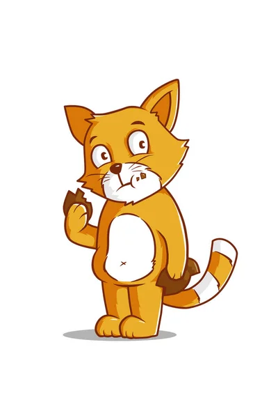 Cat Biscuit Cartoon Illustration — Stock Vector
