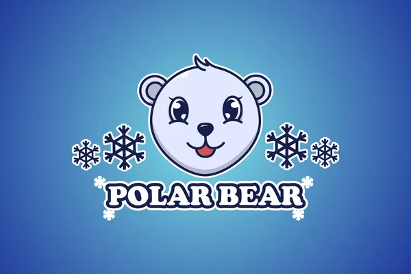 Oso Polar Logo Ilustración Dibujos Animados — Archivo Imágenes Vectoriales