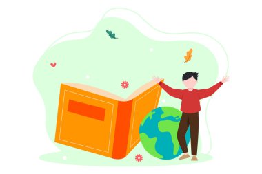 Dünya Kitap Günü Düz Tasarımı