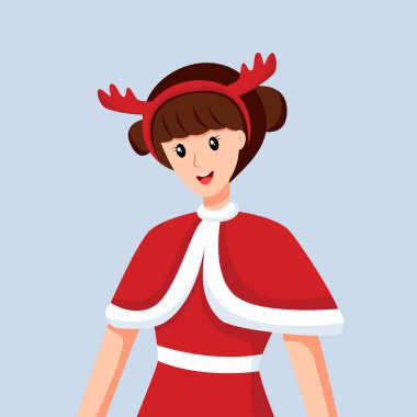 Noel Baba Şirin Kız Karakter Tasarımı Çizimi