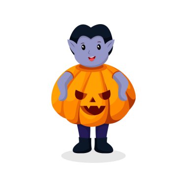 Balkabağı Karakteri Tasarım Çizimi 'ndeki Küçük Drakula