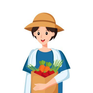 Sebze Satıcıları Karakter Tasarımı Çizimi