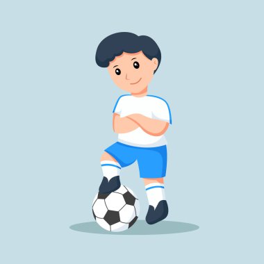 Hoş Futbolcu Karakter Tasarımı Çizimi