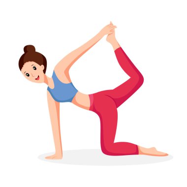 Yoga Çalışan Genç Kız Karakter Tasarımı Çizimi