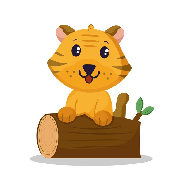 Tiger Character Design Illustration — Stock Vector
