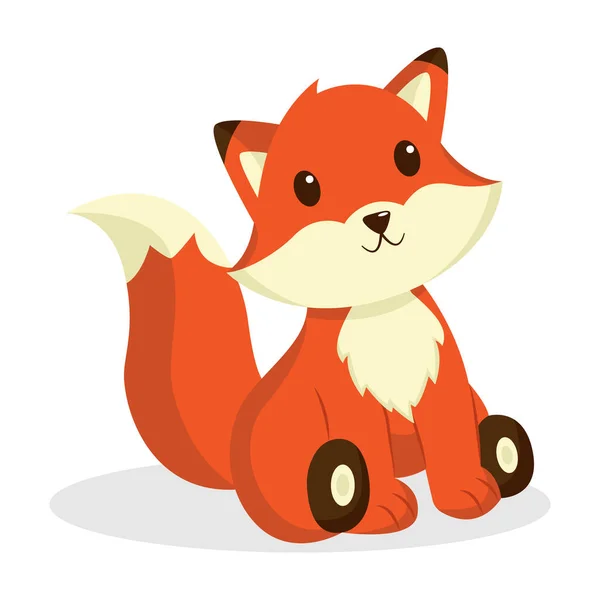 Cute Fox Character Design Illustration — Stock Vector