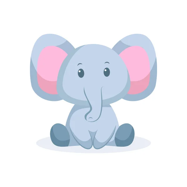 Χαριτωμένο Elephant Χαρακτήρας Σχεδιασμός Εικονογράφηση — Διανυσματικό Αρχείο