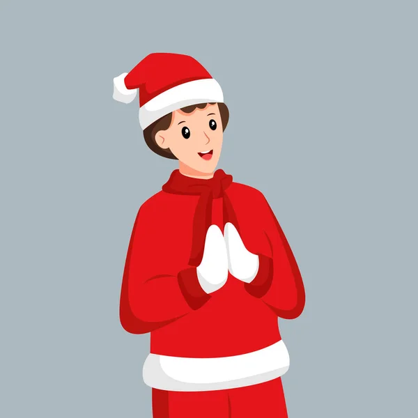 Christmas Boy Karaktertervezés Illusztráció — Stock Vector