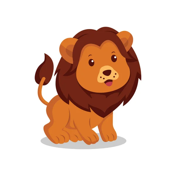 Illustration Design Personnage Lion Mignon — Image vectorielle