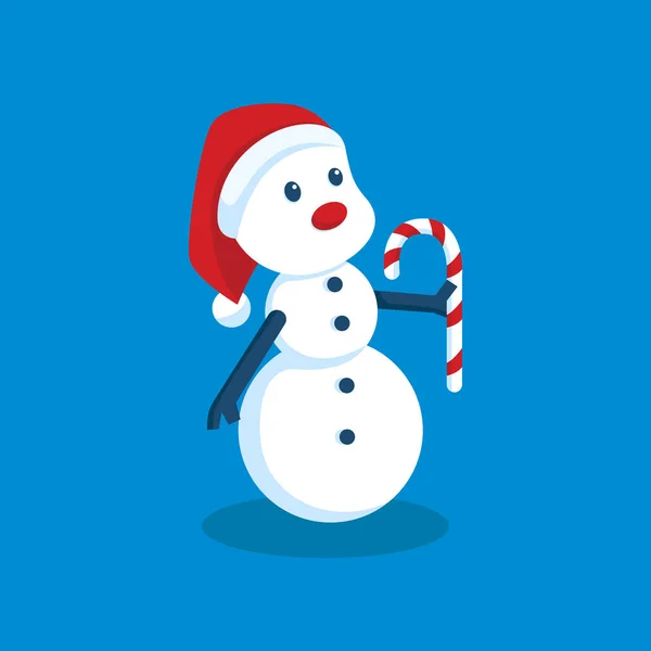 Kerst Sneeuwman Personage Ontwerp Illustratie — Stockvector