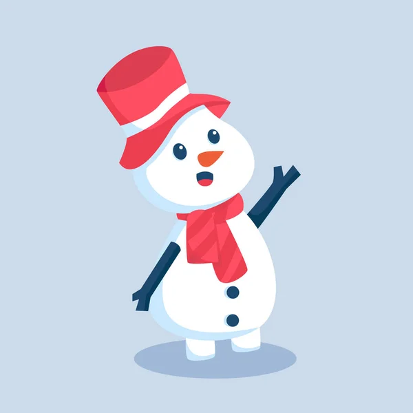 Muñeco Nieve Navidad Con Ilustración Diseño Personaje Sombrero — Vector de stock