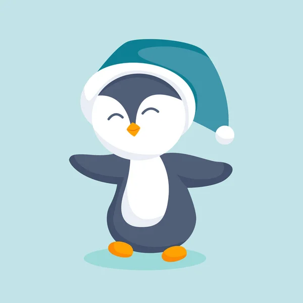 Ilustración Diseño Personajes Navidad Pingüino — Archivo Imágenes Vectoriales